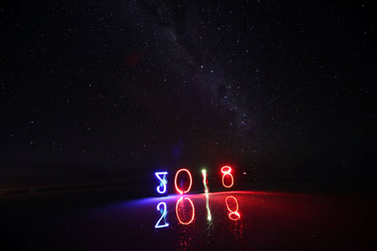 Salar de Uyuni at night