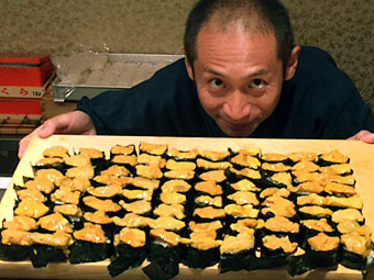 Uni Party at Sushi Saisho in Tokyo