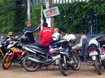 Ojek, motorbike taxis