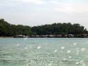 The view of Gaya Island from the ferry