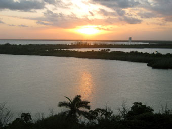 sunset view of Cancun